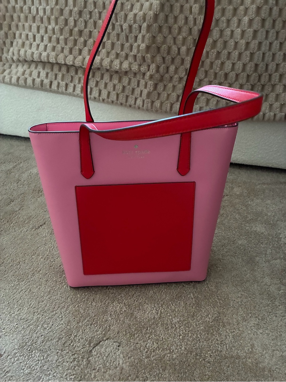 Kate Spade Two-tone Pink Colorblock Leather Tote
